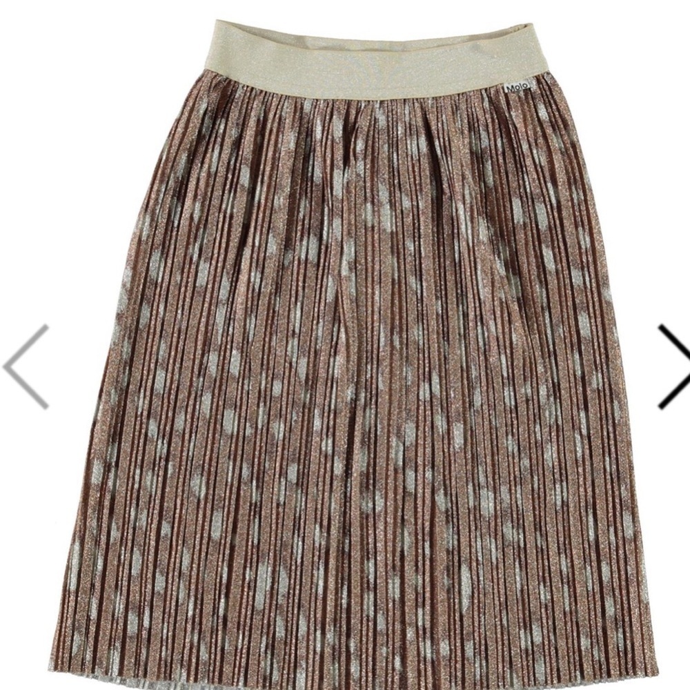 Molo Brown and Cream Pleated Skirt glitter. Euro sizing